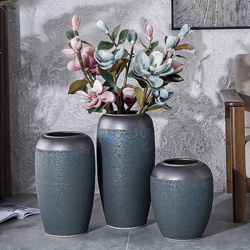 New Chinese style ceramic sitting room place flower arranging European - style wedding gift aqua blue American home decoration vase