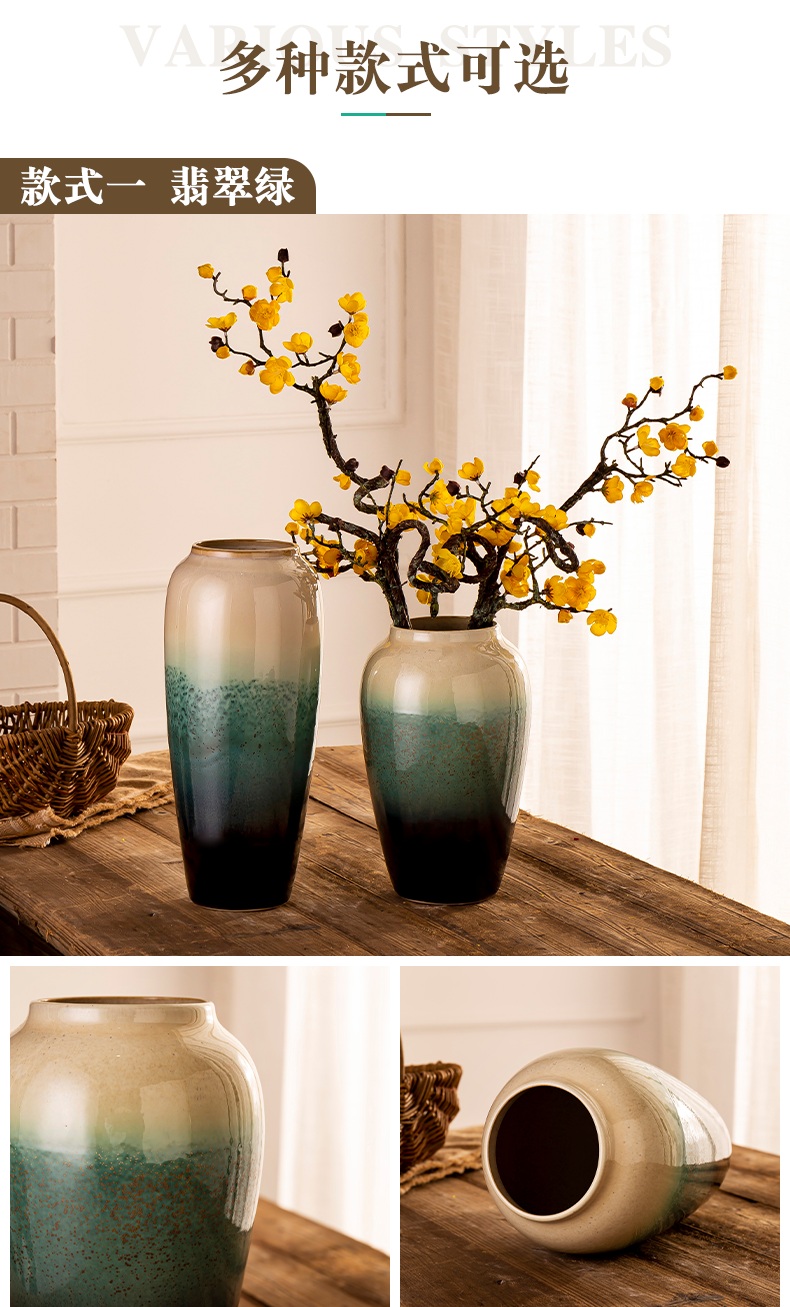 Vase furnishing articles clay ceramic dried flowers sitting room adornment flowers water table to restore ancient ways of jingdezhen porcelain Vase