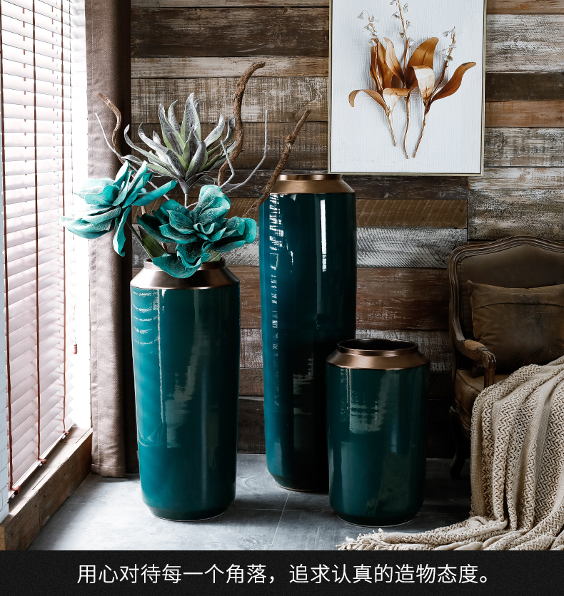 The Big vase furnishing articles furnishing articles sitting room ground European new Chinese vases, flower arranging modern simplicity of jingdezhen ceramics