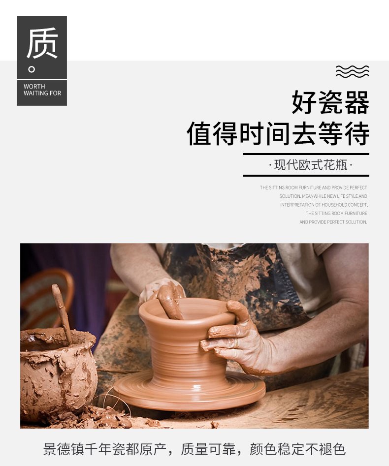 Contracted and I ceramic dried flowers, restoring ancient ways of large vases, jingdezhen pottery decorative furnishing articles sitting room flower pot