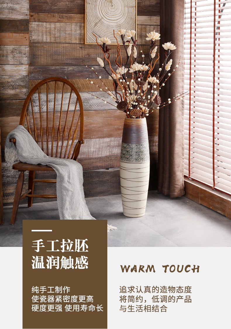 Jingdezhen furnishing articles dried flowers decorative ceramic flower arrangement sitting room be born a large vase retro artificial flowers light key-2 luxury decorative porcelain