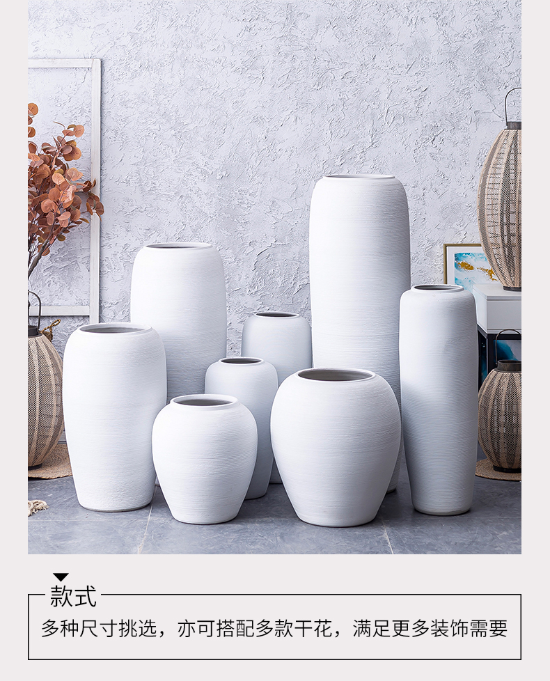 Large ceramic vase landed flower arrangement sitting room hotel furnishing articles European rural dried flowers, contracted and I ins decoration