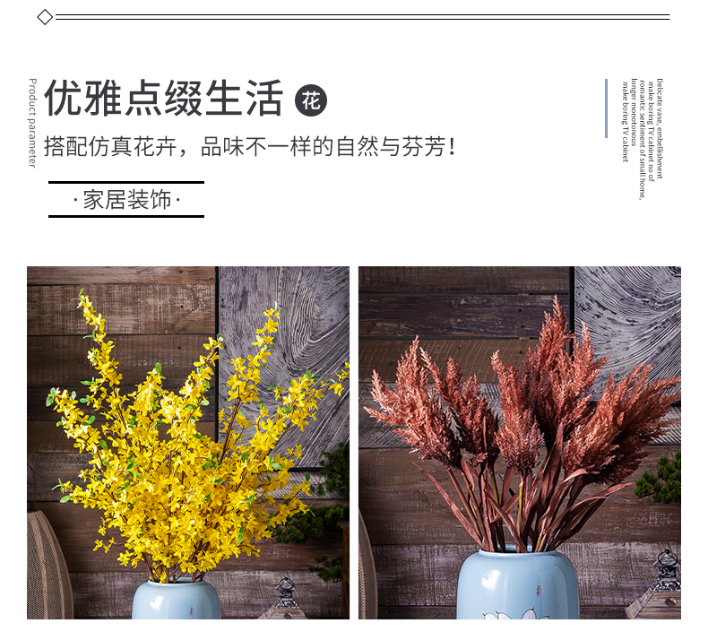 Hand - made vases, large landing suit sitting room porch decorate bottle furnishing articles of Chinese style household ceramics European - style dried flowers