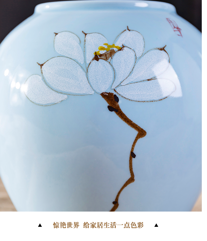 Jingdezhen northern wind ceramic creative furnishing articles sitting room desktop simulation flower vase flowers home decoration decoration