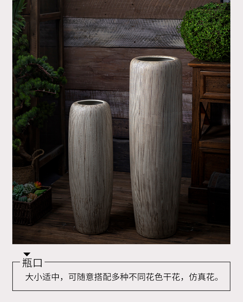 Jingdezhen high dry flower vase landing large ceramic furnishing articles I and contracted decorate suit sitting room European - style flower arrangement