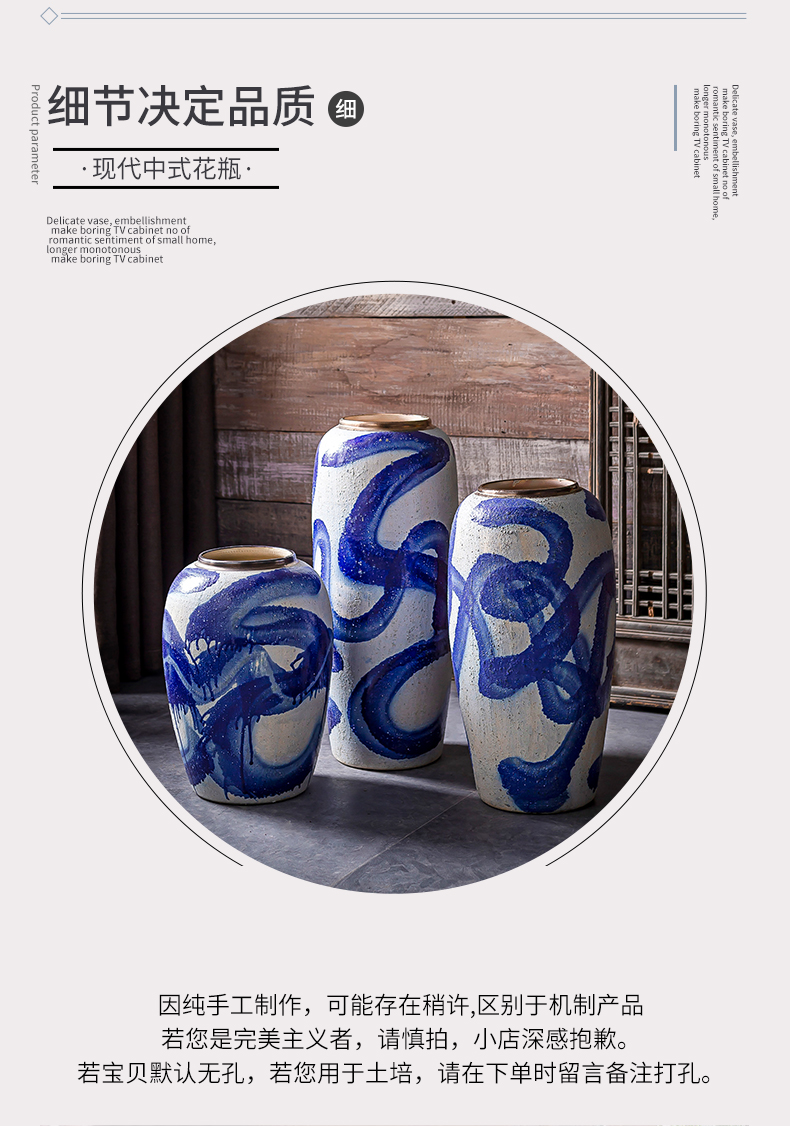 Jingdezhen European American ceramic vase of large sitting room furnishing articles of Chinese style restoring ancient ways courtyard porch floral arranging flowers