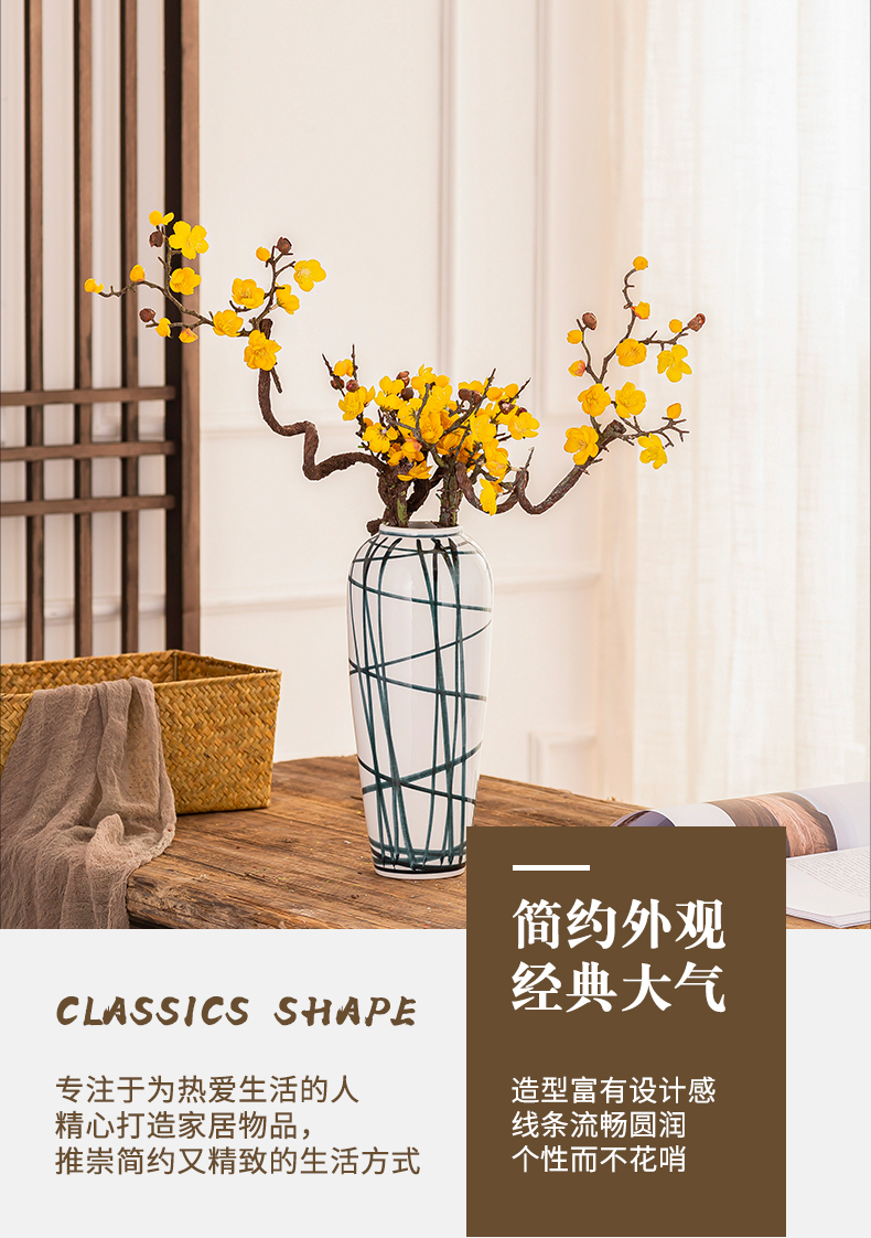 Ceramic dry flower decoration water raise floret bottle furnishing articles Nordic sitting room TV ark, creative flower arranging contracted household act the role ofing is tasted