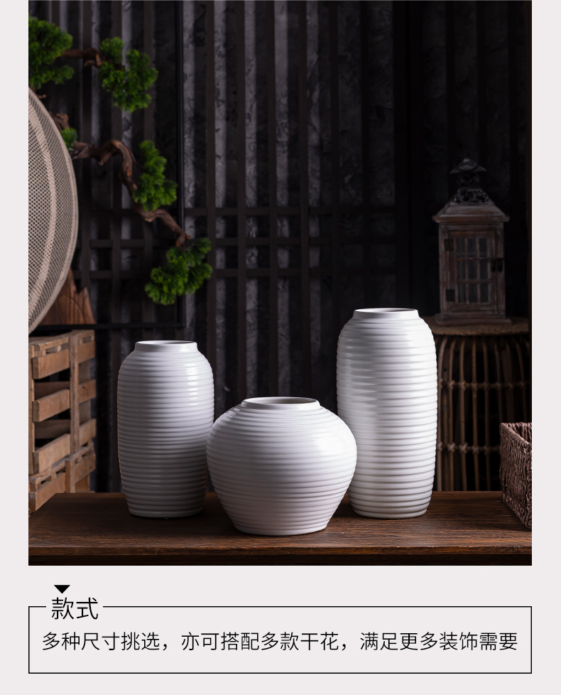 I and contracted white ceramic vase furnishing articles dried flower arranging flowers, sitting room, TV ark, Nordic home decoration