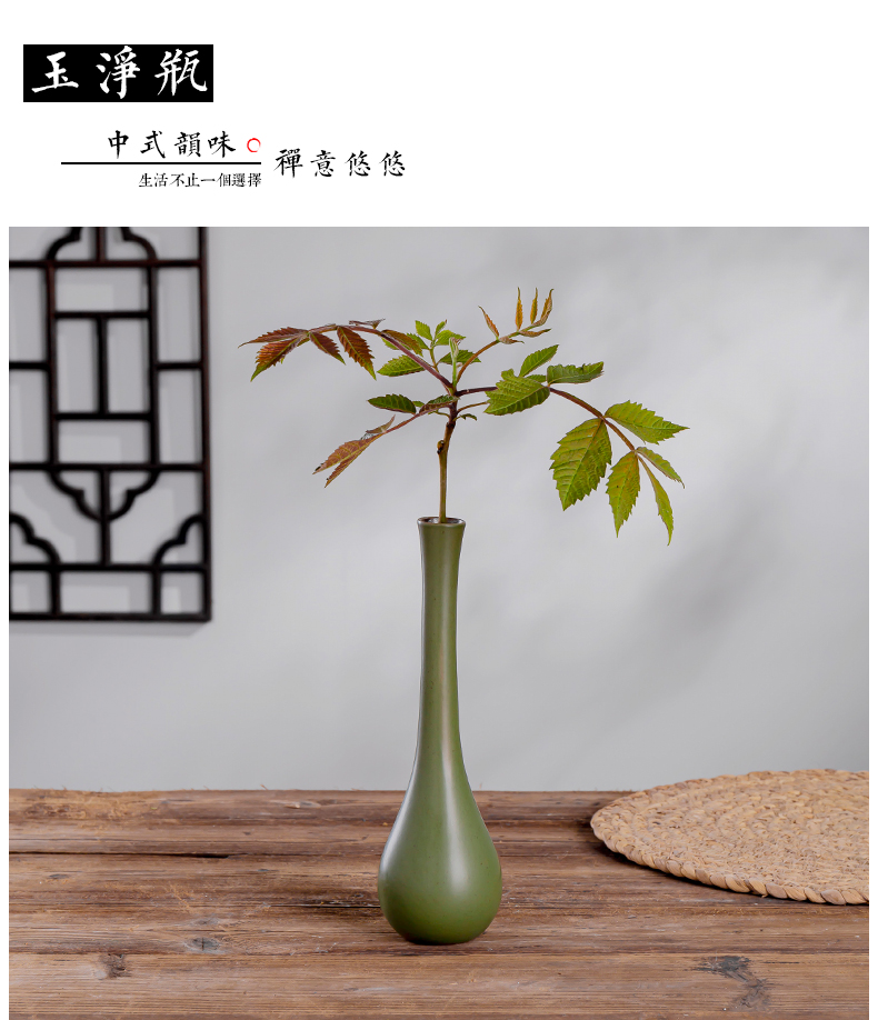 New Chinese style mini floret bottle ceramic flower arranging furnishing articles sitting room tea table floral desktop zen household ornaments