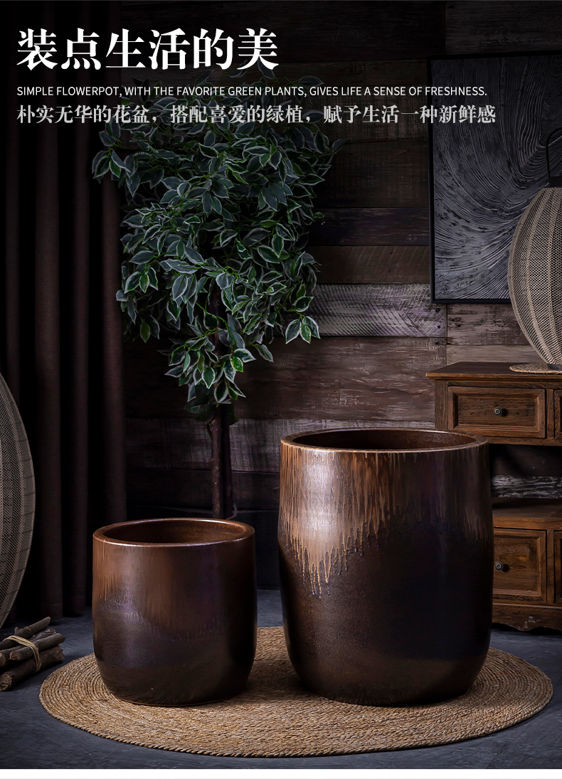 Wide expressions using ground flowerpot ceramic household creative green plant adornment scene in the sitting room decorate restoring ancient ways is rich tree furnishing articles