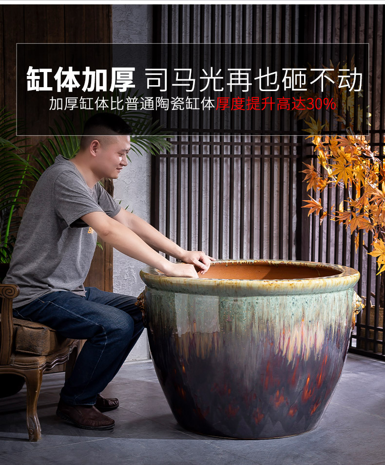 Jingdezhen ceramic water lily lotus super - large restoring ancient ways is the courtyard hotel lion ear tank town curtilage potted VAT to plant trees