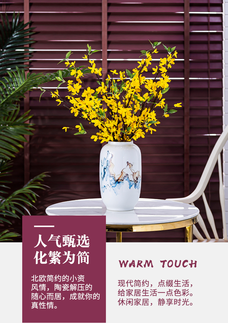 Contracted the Nordic light the key-2 luxury of jingdezhen ceramic vases, flower arranging dried flowers, TV ark, place of the sitting room porch household act the role ofing is tasted