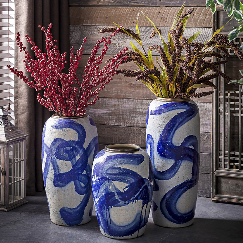 Jingdezhen European American ceramic vase of large sitting room furnishing articles of Chinese style restoring ancient ways courtyard porch floral arranging flowers