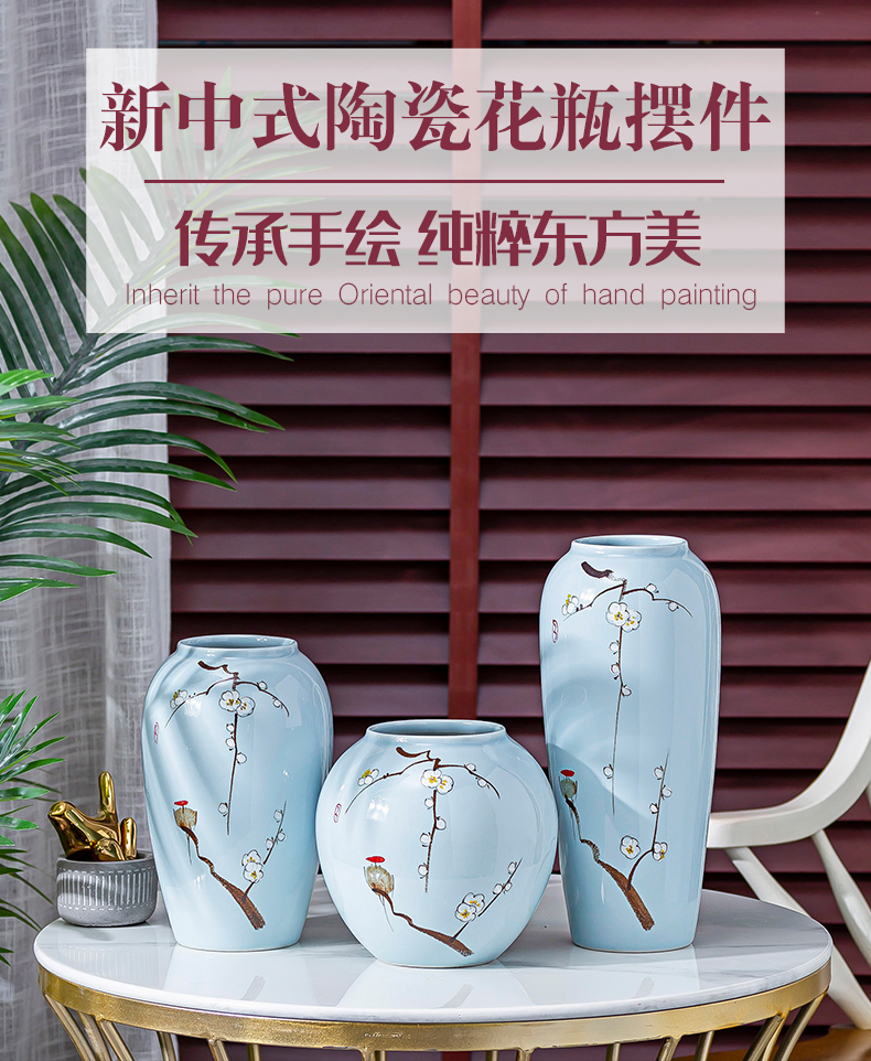 Jingdezhen ceramic vases, dried flower adornment furnishing articles floret bottle table sitting room light key-2 luxury water raise flower arrangement China web celebrity