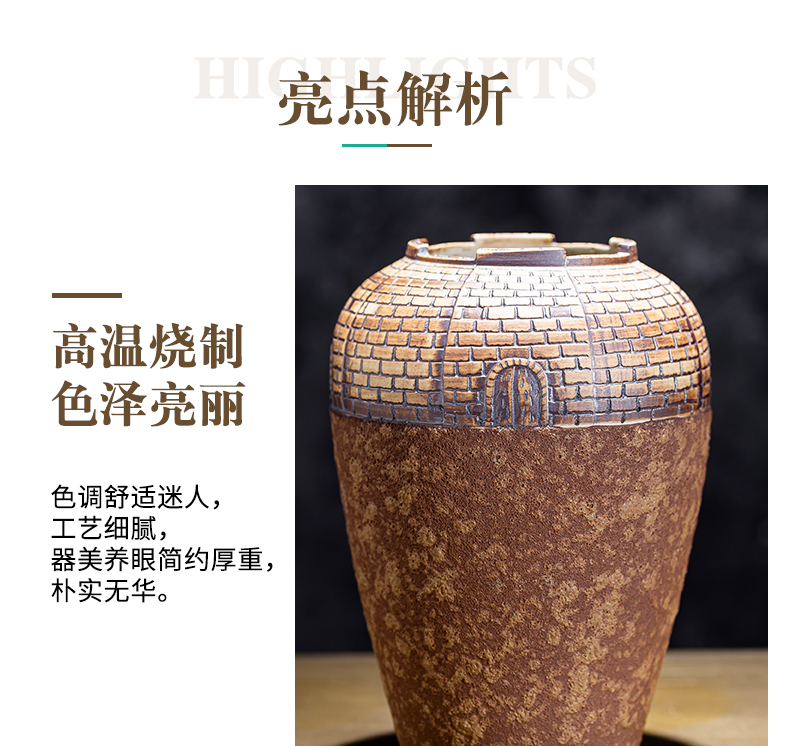 The Vases, flower arrangement sitting room manual coarse pottery archaize do old pottery art style of Chinese style water raise flower implement American desktop