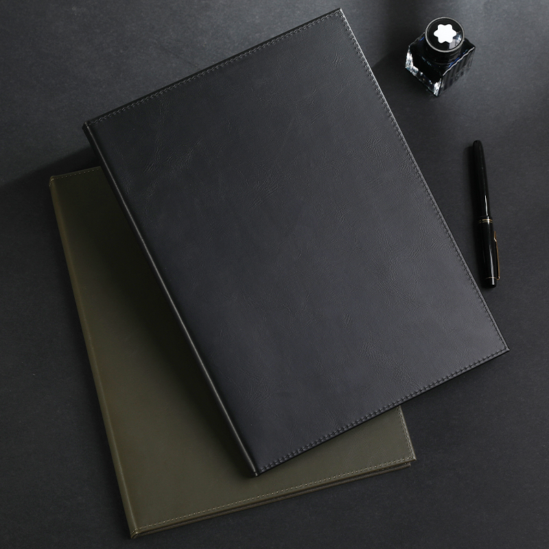 Japan kingjim Kinomiya A4 information book 40 pages leather business folder office insert type transparent document bag 20 pages