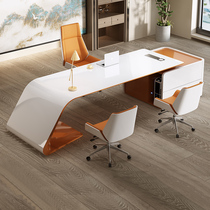 Baking Varnish Boss Table Desk Fashion Brief manager President Atmospheric single table and chairs combined light and extravagant bandai