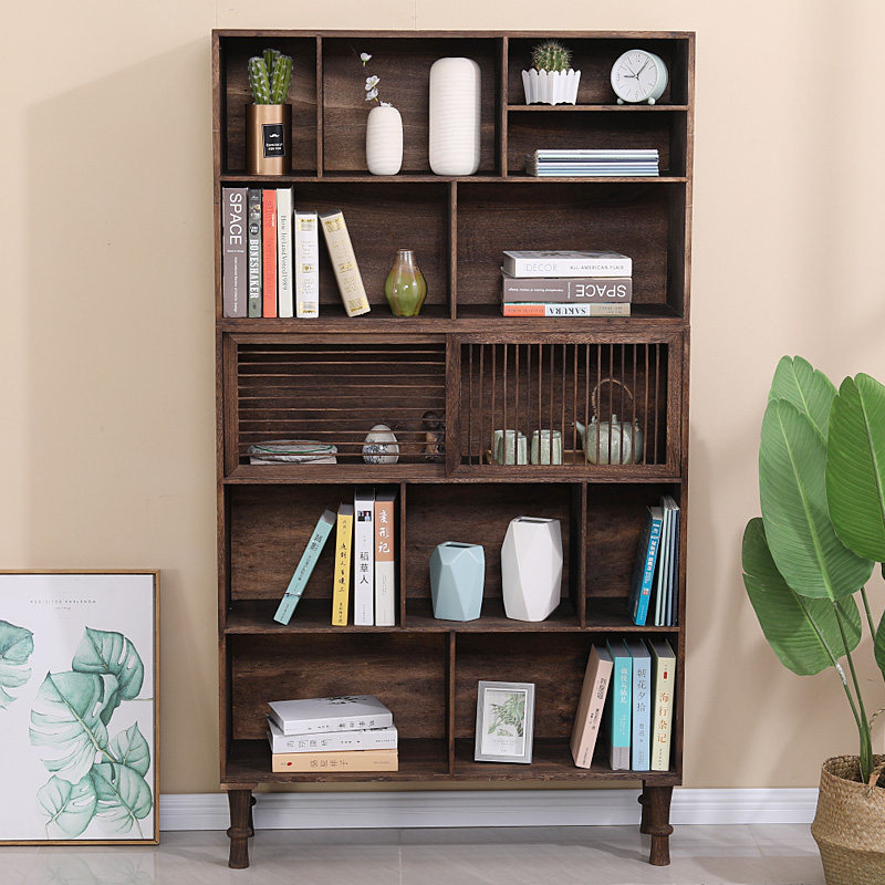 Solid Wood Floor Shelve Shelf Bookshelves Bogu Shelf Multilayer Chinese Style Containing Cabinet Bookcase Storage Cabinet Combination Tea Cabinet Bookcase