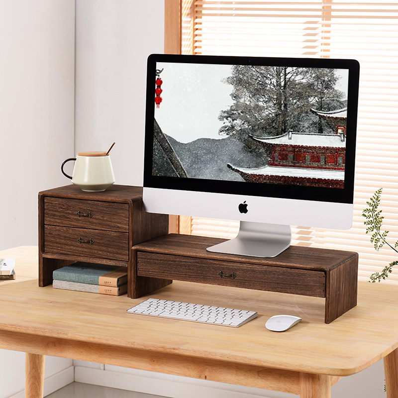 Desktop containing box Computer Display heightening frame Office Desktop seat Neck Protection Notebook shelves Screen Block-Taobao