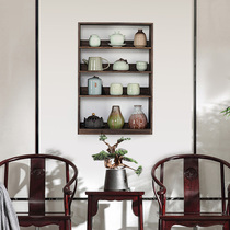 Solid Wood Bou Shelf Shelve Shelve Wall-mounted Teacup Tea Cup Containing Shelf Antique Swing Frame of the Chinese Dolomattic Tea Set