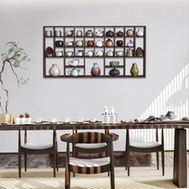 Solid Wood Bogu Shelf Partition Brief Modern Purple Sand Pots Placed for display stand Tea Cup Holder of Tea Set Wall-mounted Shelf Wall-mounted