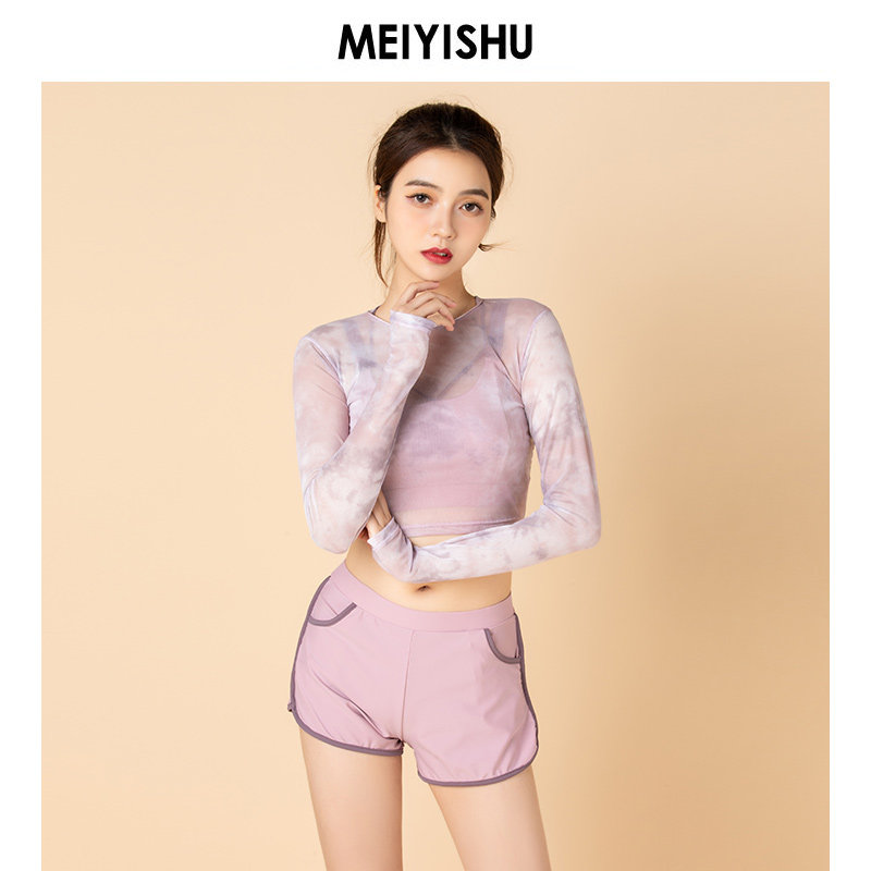 2023 New Fashion Large Cover Swimsuit Long Sleeve Sleeve Breakup Swimsuit Woman conserves two pieces of Swimsuit