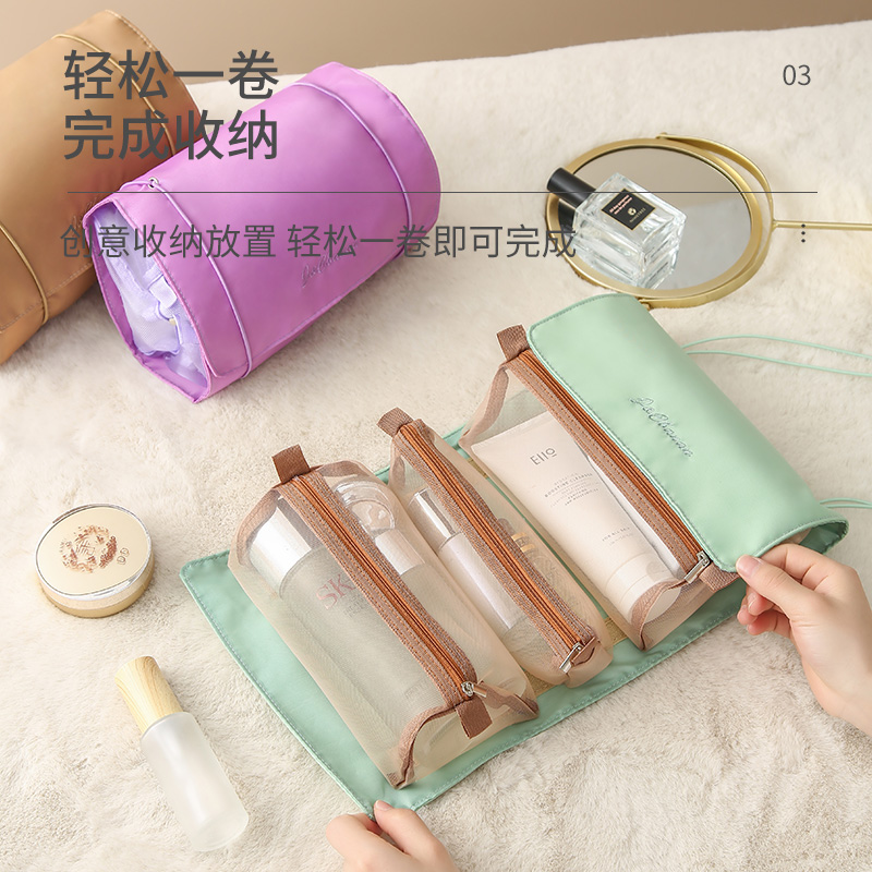 Makeup Bag Woman Portable Large Capacity 2021 New Super Fire Superior Sense Cashier Bag Fold Travel Wash Bag box