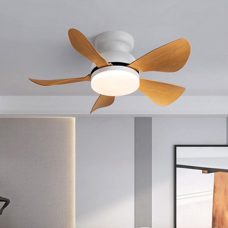 Nordic ceiling fan lamp restaurant bedroom electric fan lamp children's room simple frequency conversion ultra-thin ceiling fan lamp
