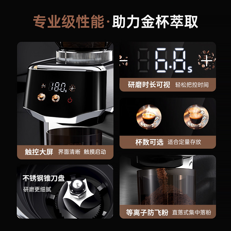 Zuozuomo Electric Coffee Grinder, Small Household Espresso Hand-Brew Coffee Grinding Machine