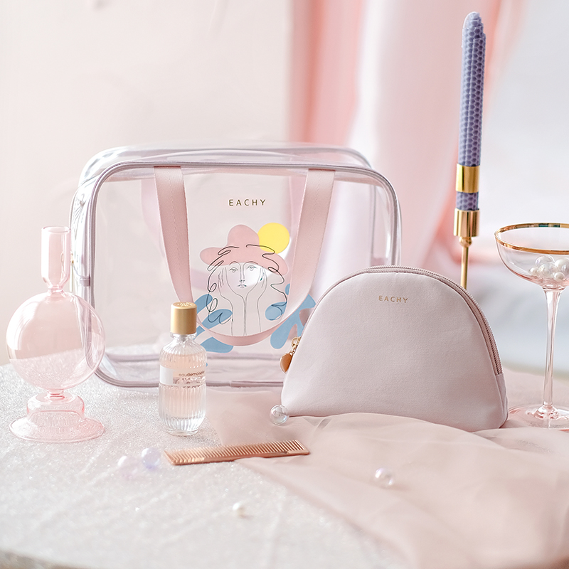 Makeup Bag Woman Portable Transparent 2020 New Super Fire Large Capacity Travel Wash Bag containing Bauins Wind Small