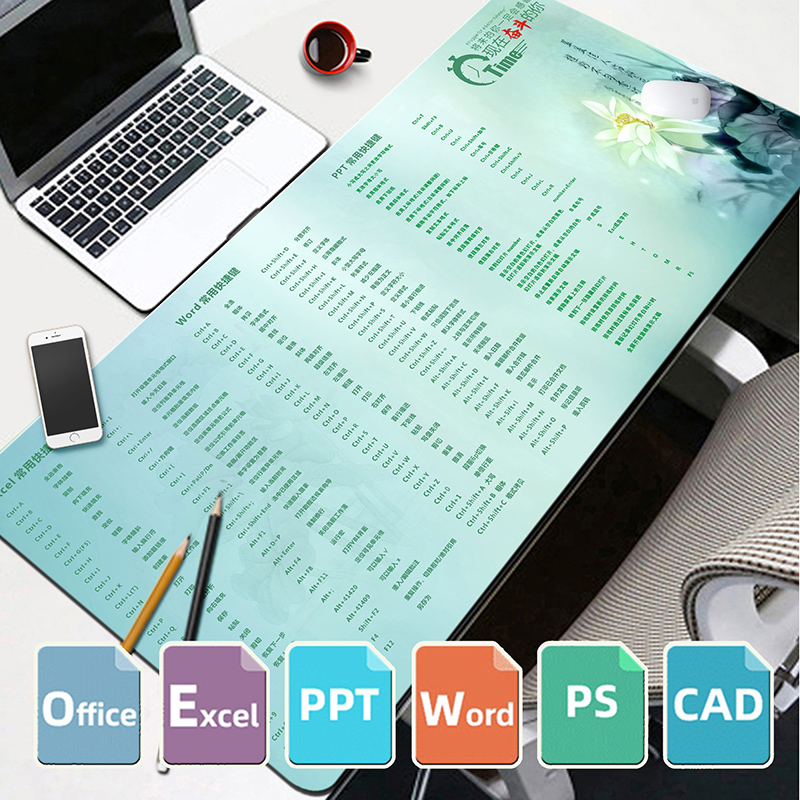 Cartoon oversized CAD excel shortcut key mouse pad ps offlce Daquan keyboard desk pad customization