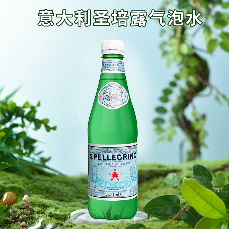 Italy Imports St Pedew Bubble Water With Gas Natural Mineral Water Drink 500ml * 6 bottles of plastic bottle clothing