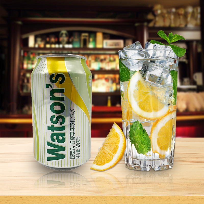 Watsons soda lemongrass soda drink bubble water gas drink 330ml * 24 cans whole box