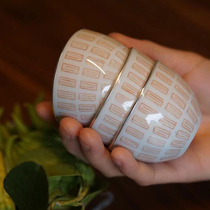 Outer mountain device hidden alum red geometric pattern silver mouth Cup Chinese ceramic wine cup Master Cup 45ml