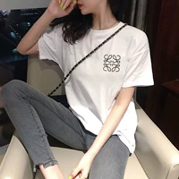 Классическая футболка с коротким рукавом, хлопковый лонгслив, в корейском стиле, большой размер, с вышивкой, короткий рукав, длинный рукав, популярно в интернете