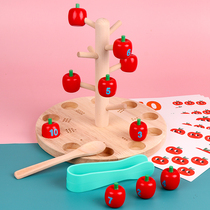 Baby Picking Apple Puzzle Toys Montaussoris early teaching fingers flexible and fine action dedicated to training