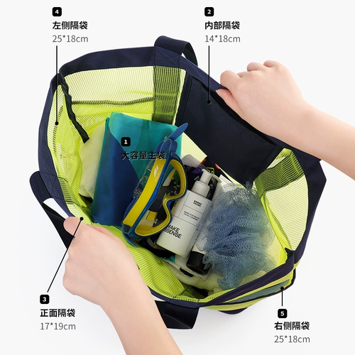 Пляжная сумка через плечо с разделителями, вместительная и большая портативная спортивная сумка, барсетка, сумка для путешествий для плавания