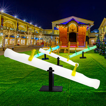 Outdoor luminous seesaw amusement park courtyard internet celebrity colorful decoration LED solar balancing toy facility