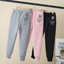 girls' fleece pants autumn winter outerwear western style baby children's thick fleece pants casual pants