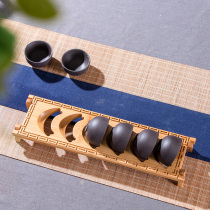 Portable bamboo cooling cup holder folding tea cup holder water cup holder storage drain rack kung fu tea set tea ceremony spare parts
