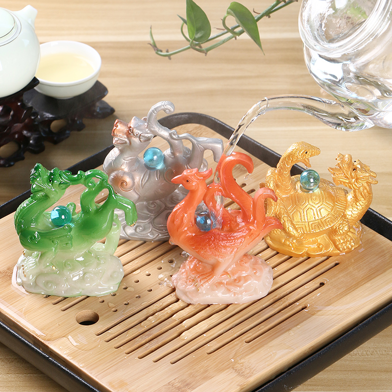 Haoyue Creative Boutique Tea Tray Ornament Ornament Four Divine Beasts Color-changing Tea Pet Tea Play Kung Fu Tea Set Tea Ceremony Accessories