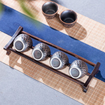 Tea cup holder tea storage rack drain Ebony home simple solid wood cool cup holder kung fu tea set tea ceremony accessories