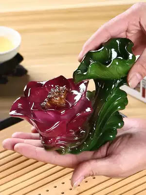 Creative boutique color-changing tea pet lotus golden toad decoration tea tray Kung Fu tea set Tea ceremony accessories Jewelry Pixiu tea play