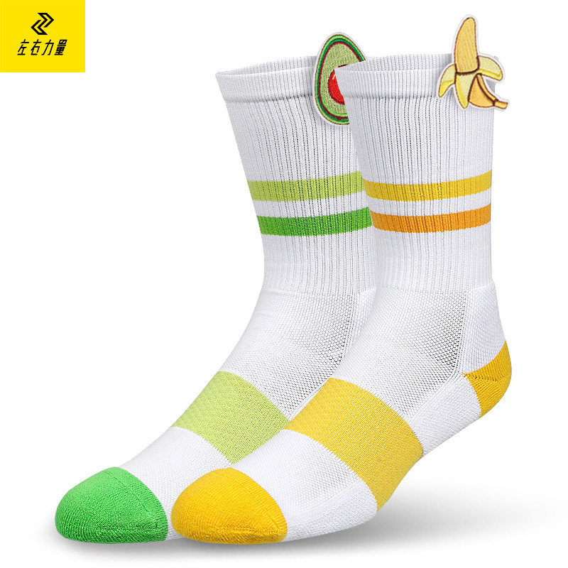 Left and right basketball socks BA2005 spring and summer Breathable High-top towel bottom sports socks female fruit park series