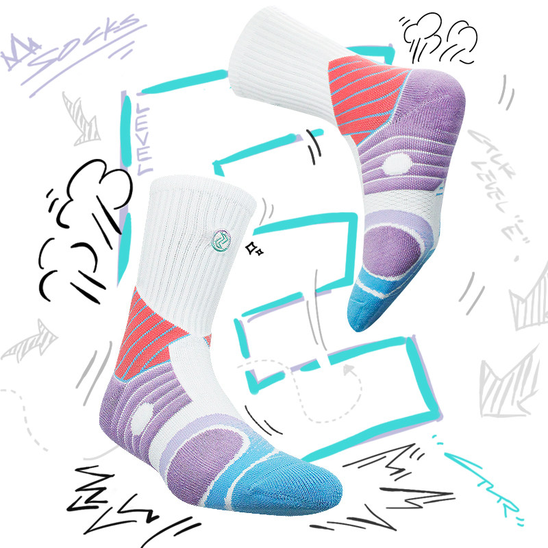 Left Right Forces Sports Socks Male High Cylinder Breathable Towel Bottom Non-slip Professional Real Combat Training Long Drum Elite Basketball Socks