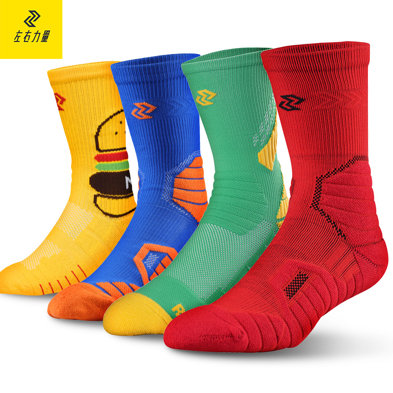 Left and right strength basketball socks high barrel towel bottom actual combat elite socks middle barrel running sports socks thick in autumn and winter