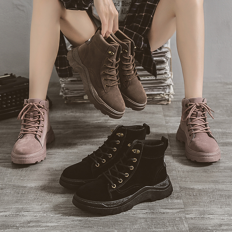 2019秋冬季新款帅气机车马丁靴女平底ins韩版百搭学院风英伦短靴