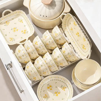 Dish Set for Home Use 2025 New Model Jingdezhen High-Value Tableware Simple Ceramic Bowls and Plates Chopsticks Housewarming Bowl Set