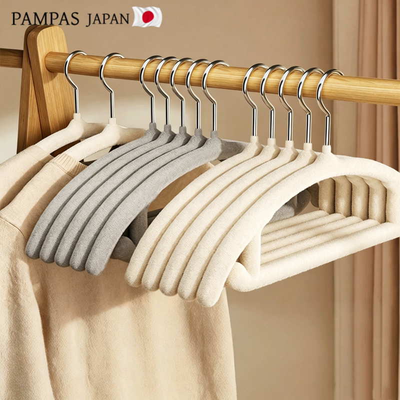 Japanese Velvet Hangers for Home Use, Non-Slip, Anti-Crease, Professional Clothing Hangers, Light Luxury Japanese Velvet Hangers for Home Use, Non-Slip, Anti-Crease, Professional Clothing Hangers, Light Luxury