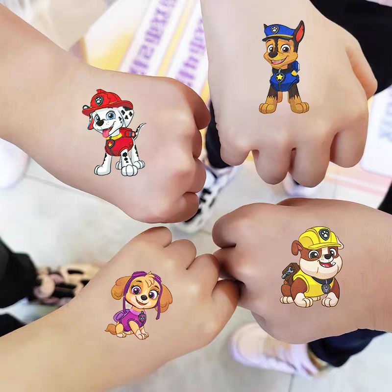 Paw Patrol Makes Great Contributions to Children's Tattoo Stickers, Which Are Waterproof, Washable, Safe and Non-Toxic, and Are Suitable for Boys Aged 3 to 6